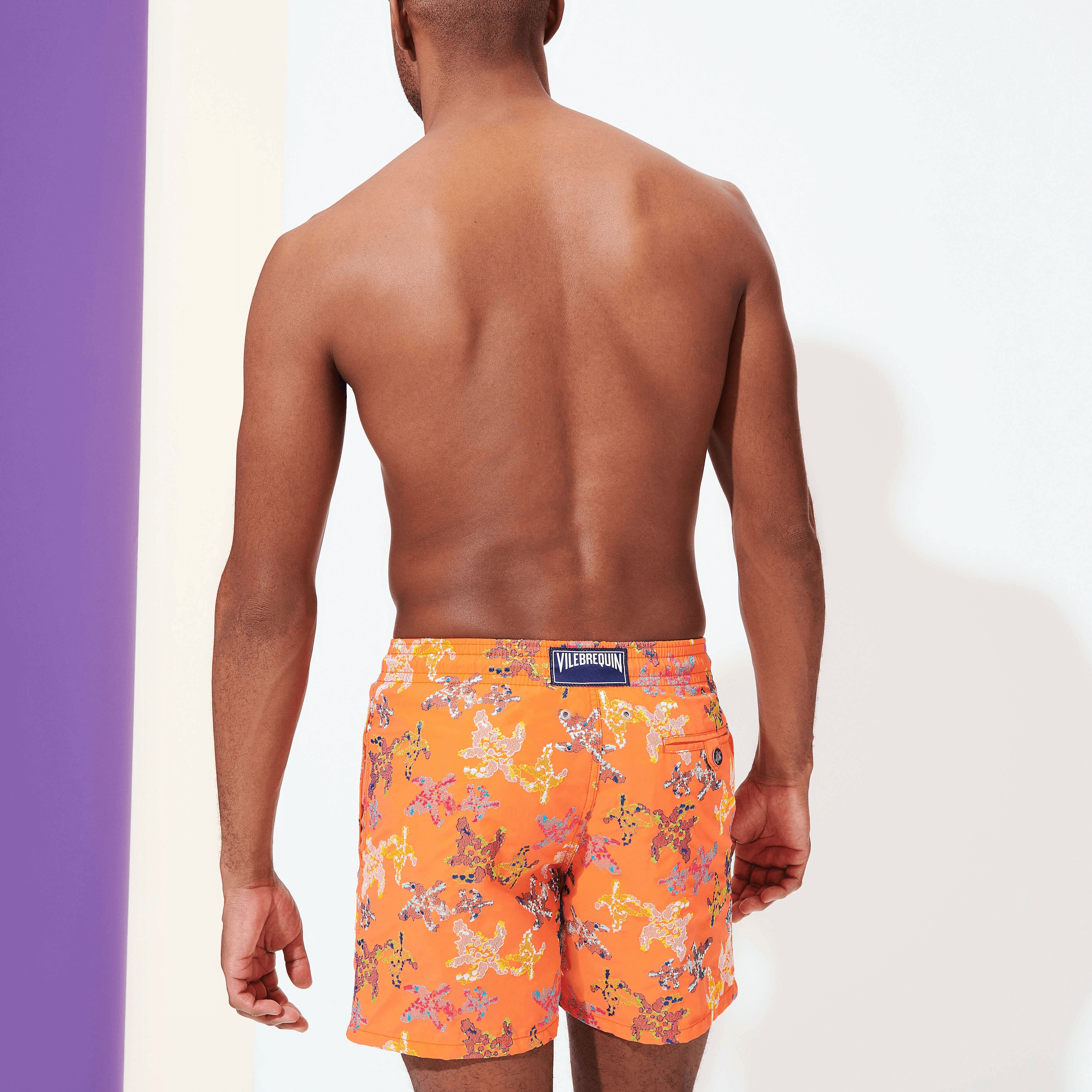 Men Swimwear Embroidered Water Colour Turtles - Limited Edition - 4