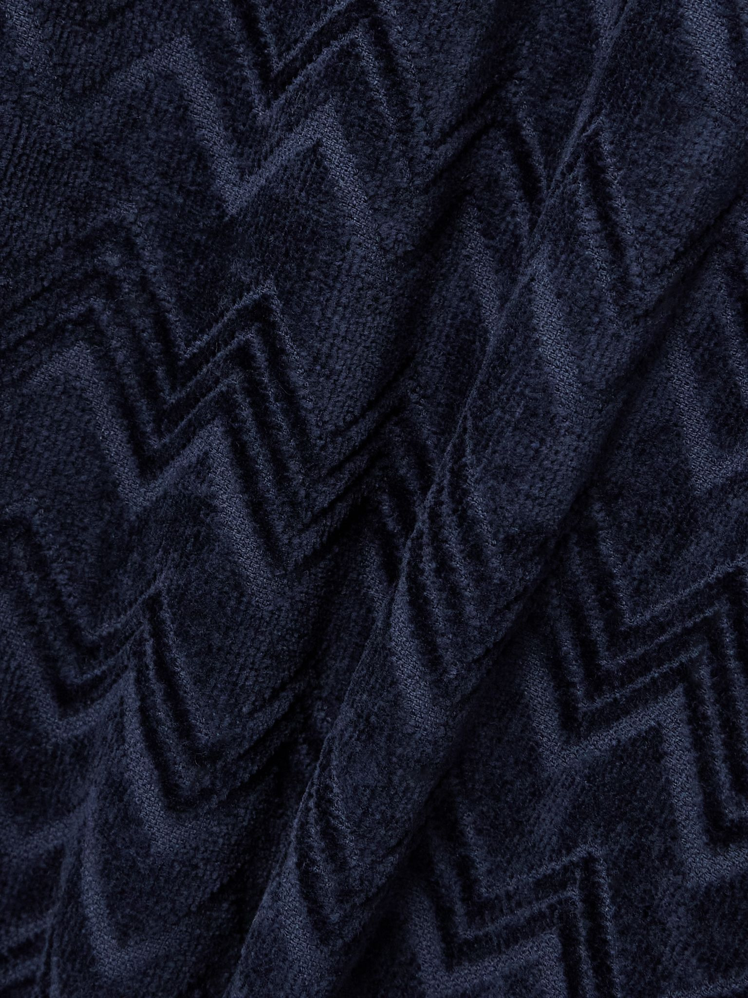 Chalk hooded cotton-terry robe Midnight blue - 4