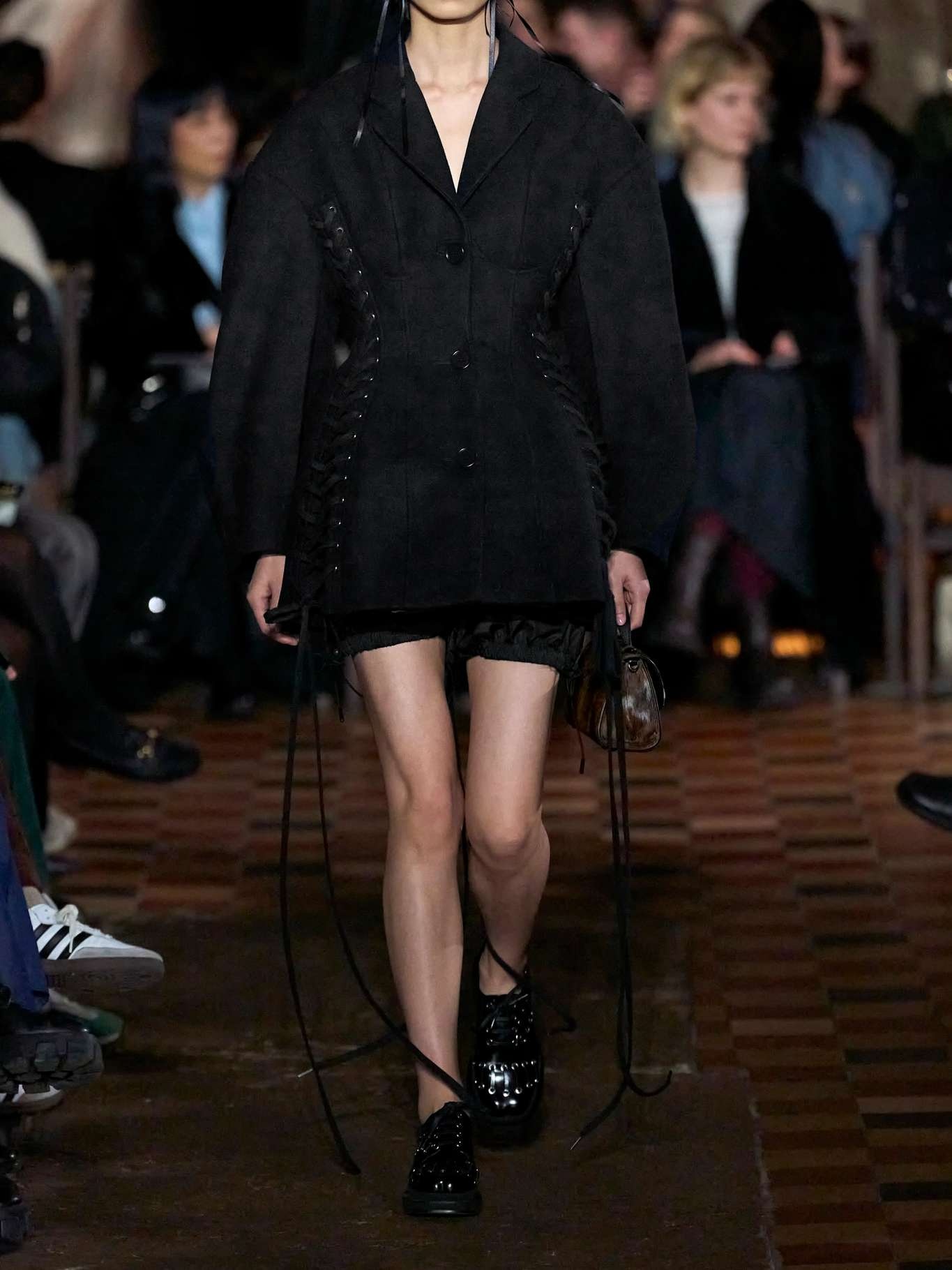 Lace-up wool-blend jacket - 5