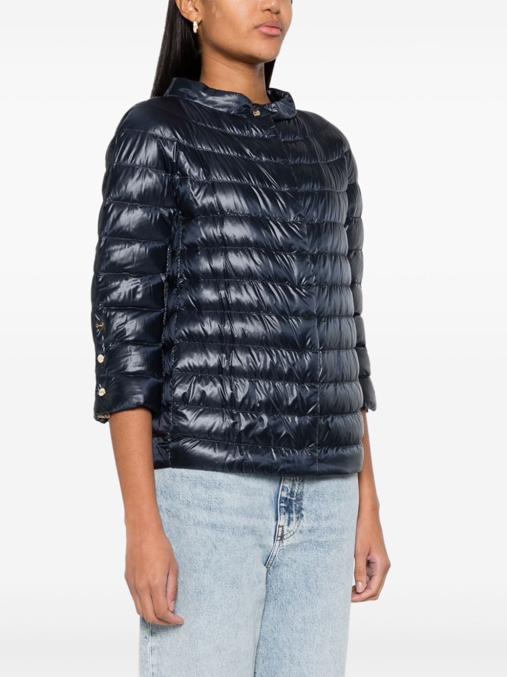 mock-neck quilted jacket - 3