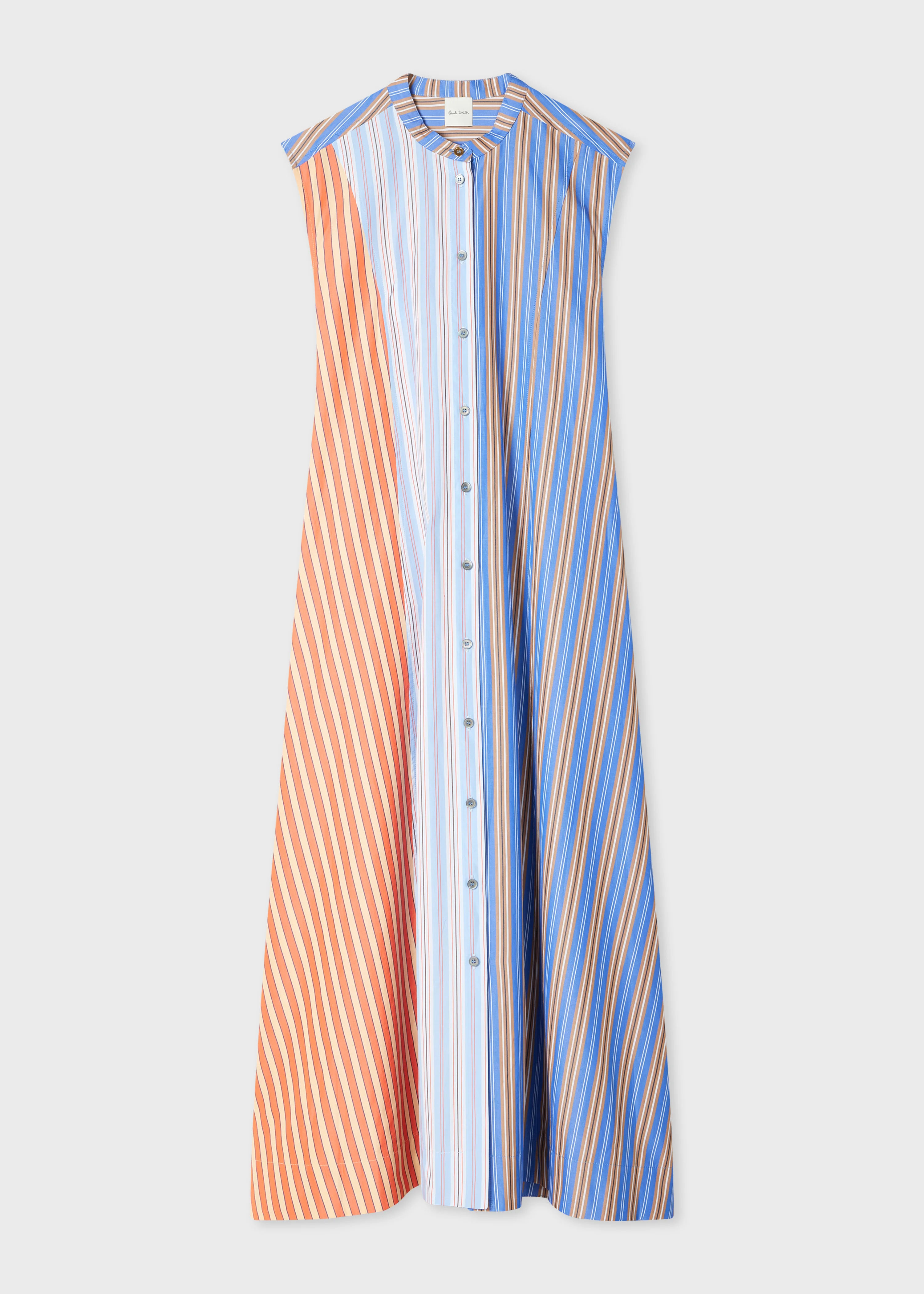 Women's Blue and Red 'Mix Up Stripe' Shirt Dress - 1