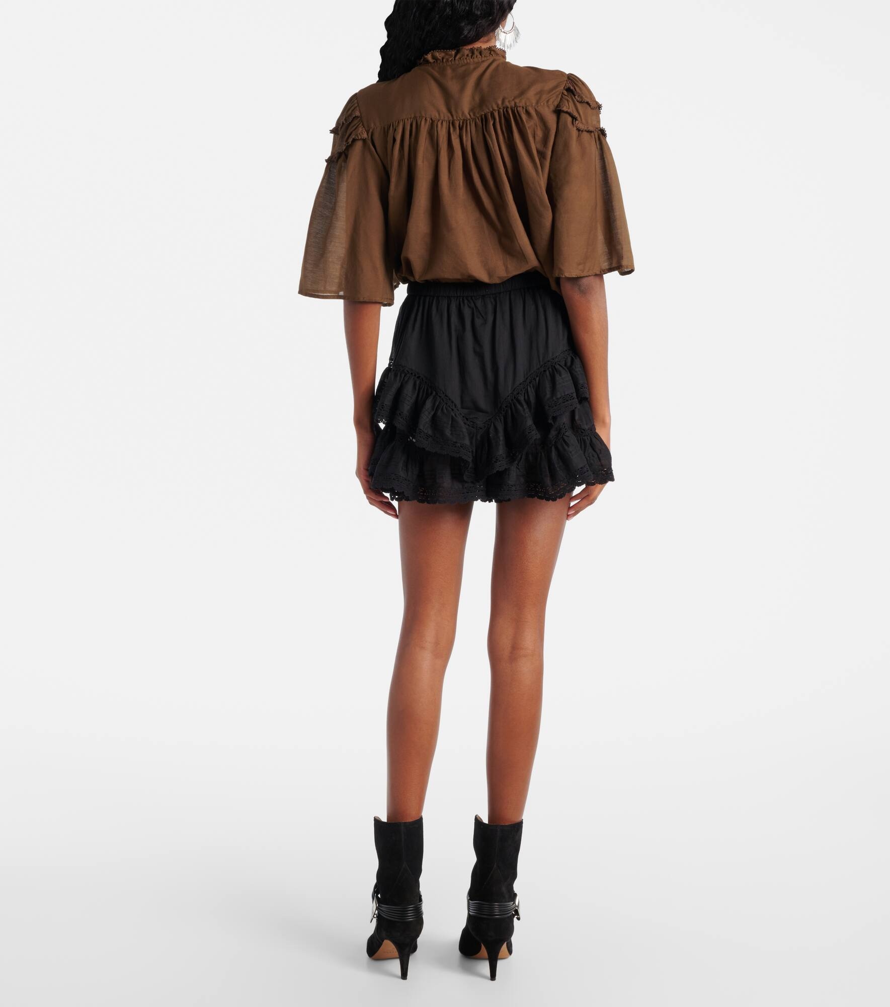 Geana ruffled cotton shorts - 3