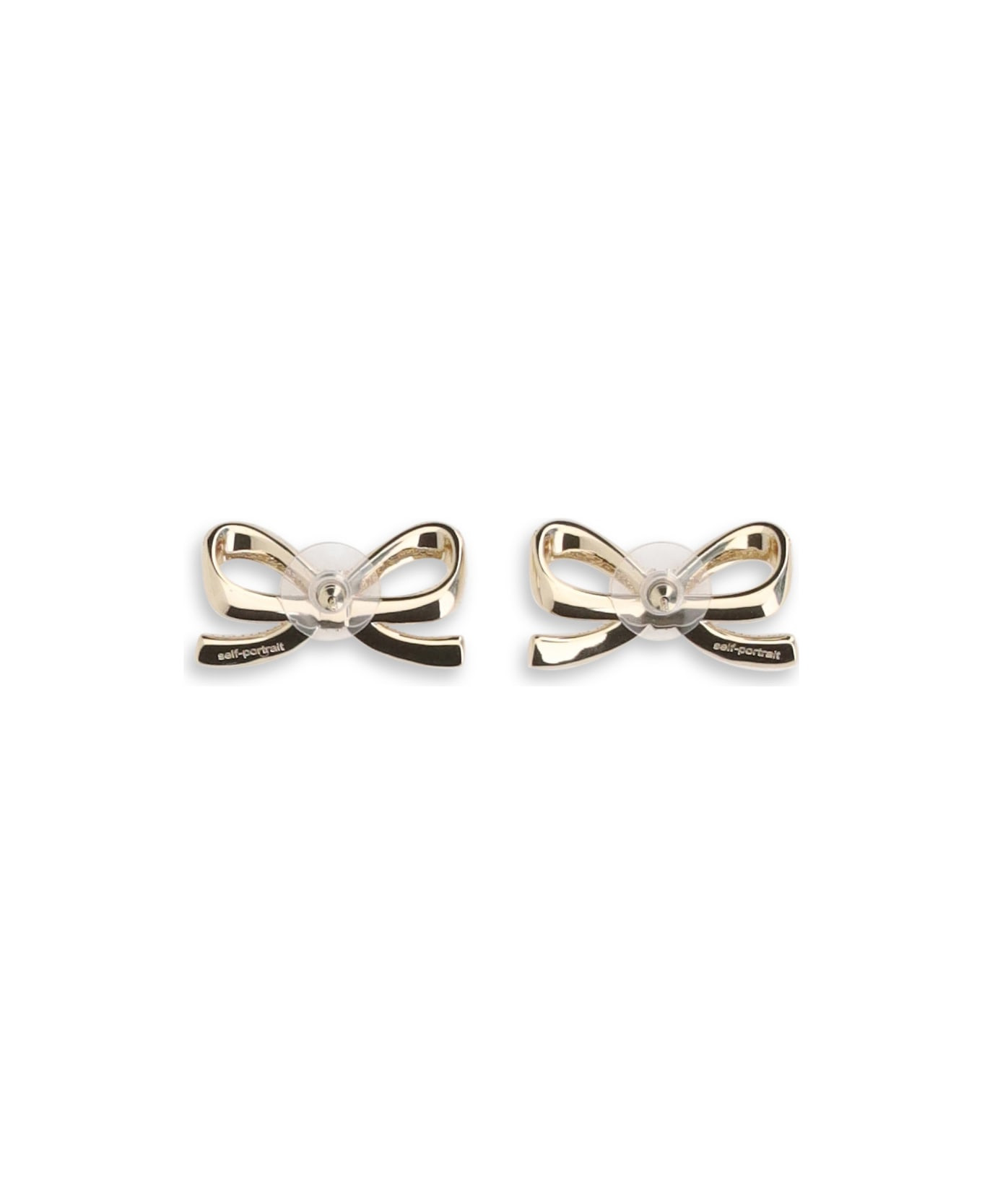 Gold Crystal Bow Earrings - 2