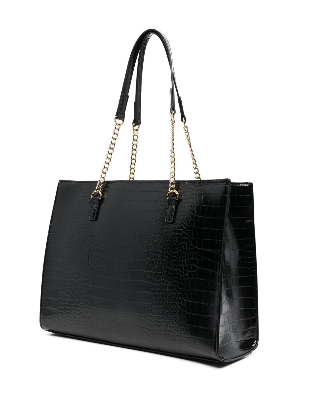 crocodile-effect logo-plaque tote bag - 3