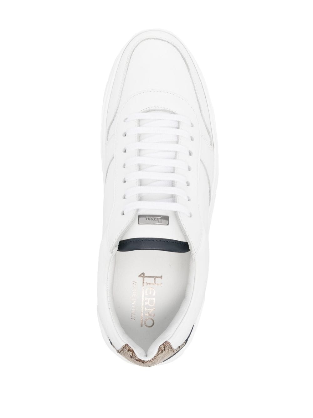 monogram-heel leather sneakers - 4