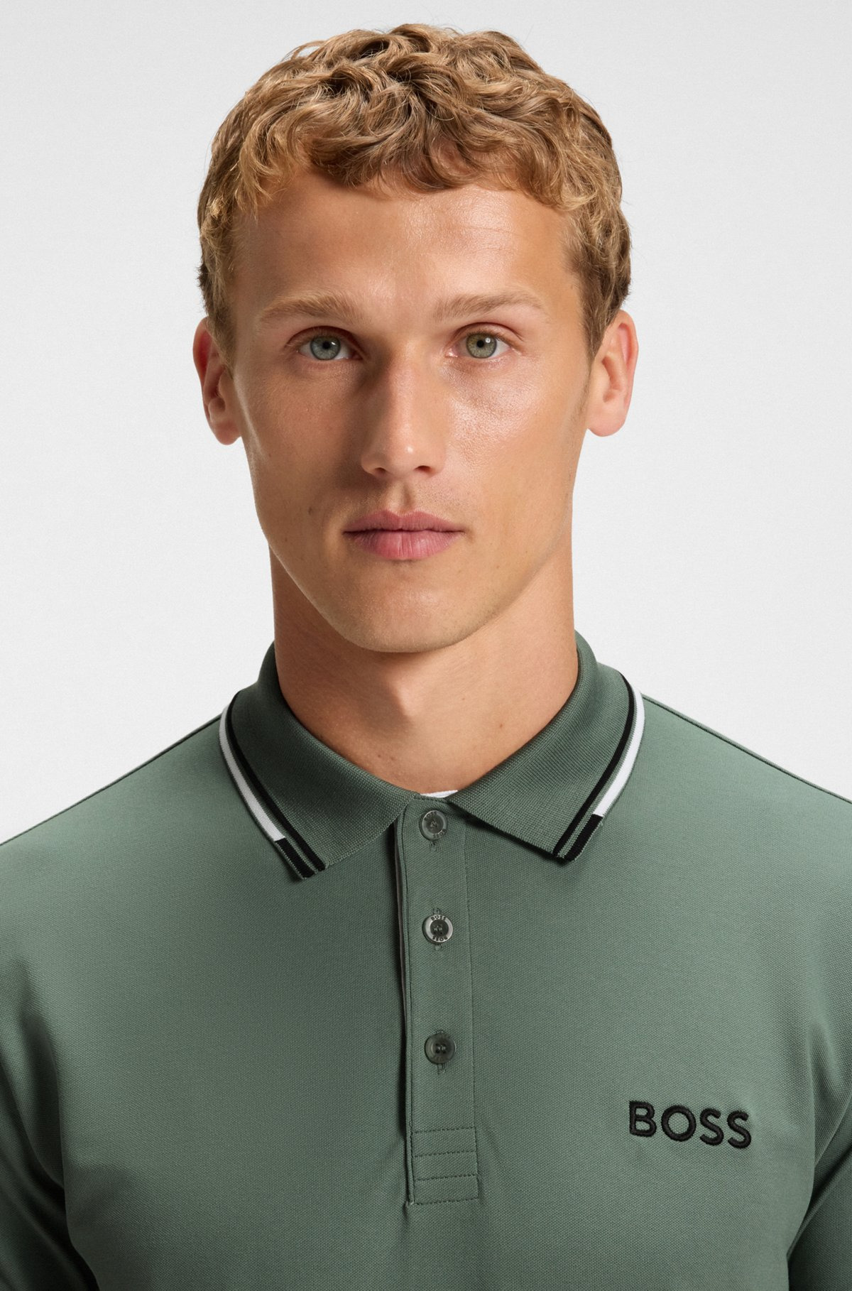 COTTON-BLEND POLO SHIRT WITH CONTRAST LOGOS - 3