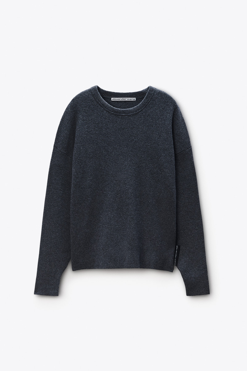 Crewneck Pullover in Stretch Wool Cotton 1