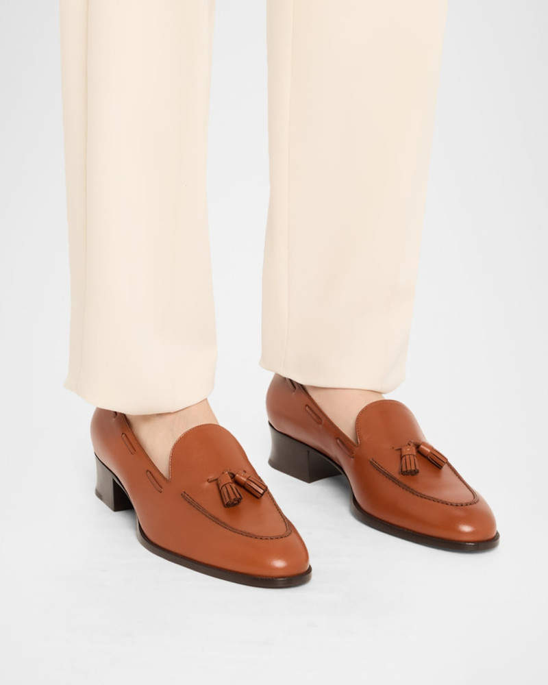 Loro Piana Serge Prestige Calfskin Tassel Loafers outlook