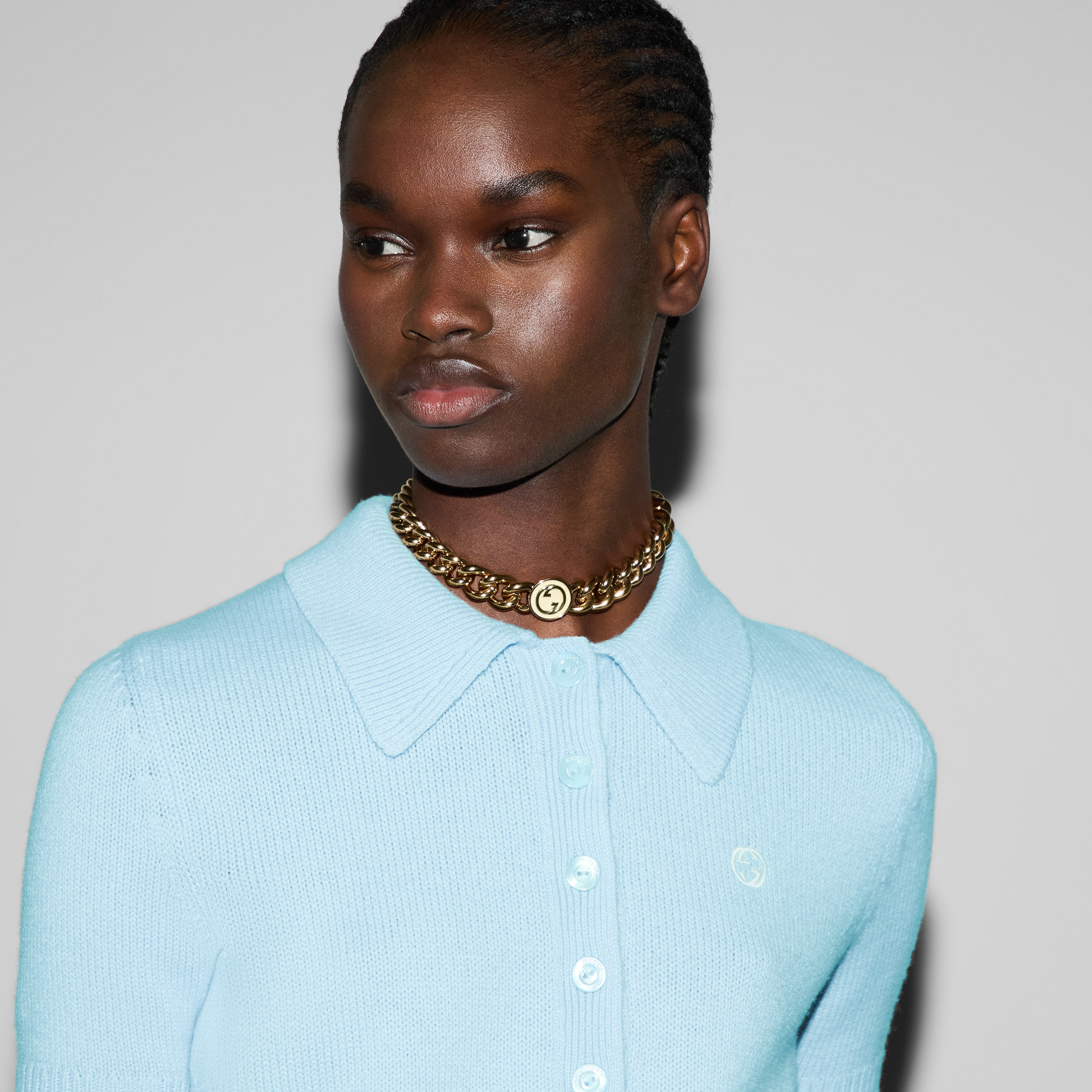 Wool cashmere polo top - 5