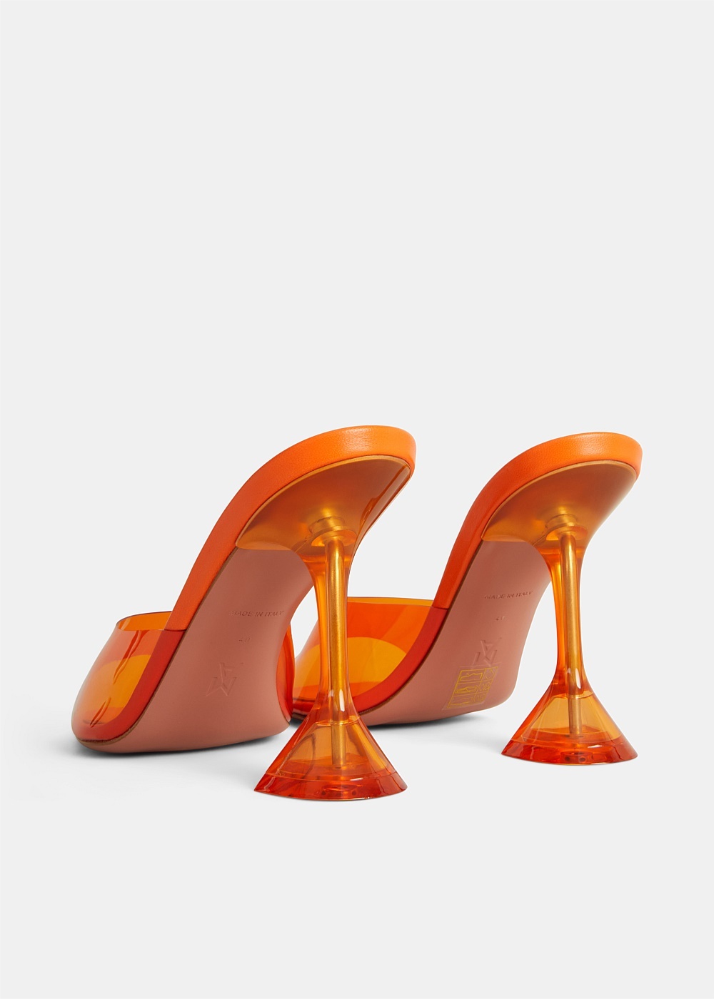 Clear Orange Lupita Glass Mule - 3