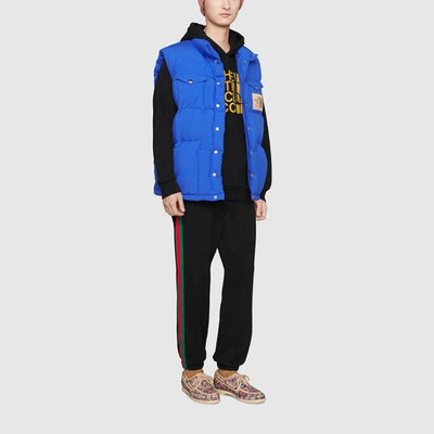 GUCCI Gucci x THE NORTH FACE Crossover SS21 Webbing Printing Cotton Sports Pants/Trousers/Joggers Black 65 outlook