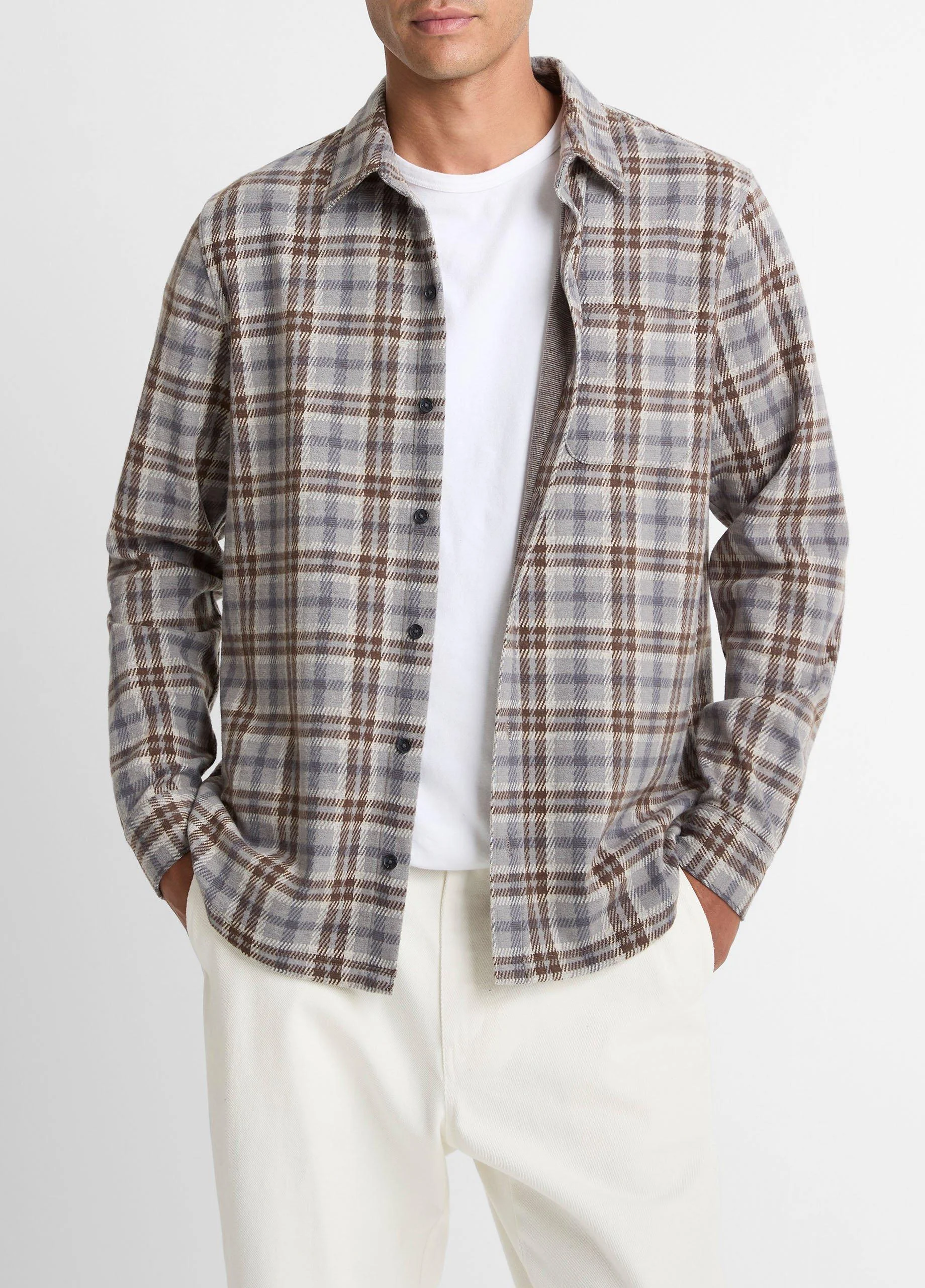 Plaid Cotton-Blend Shirt Jacket - 1