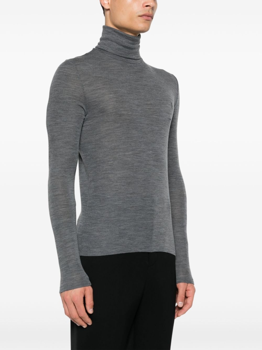 logo-embroidered roll-neck jumper - 3