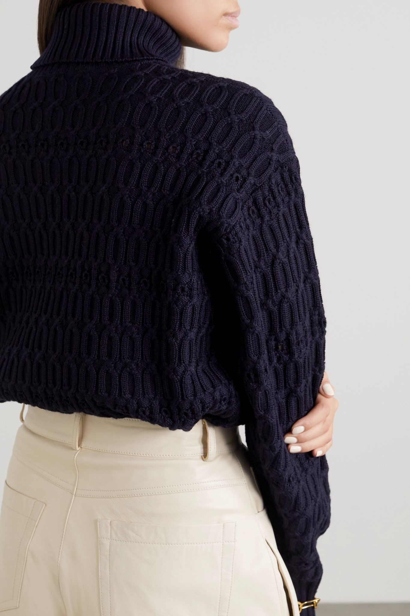 Cable-knit wool turtleneck sweater - 4