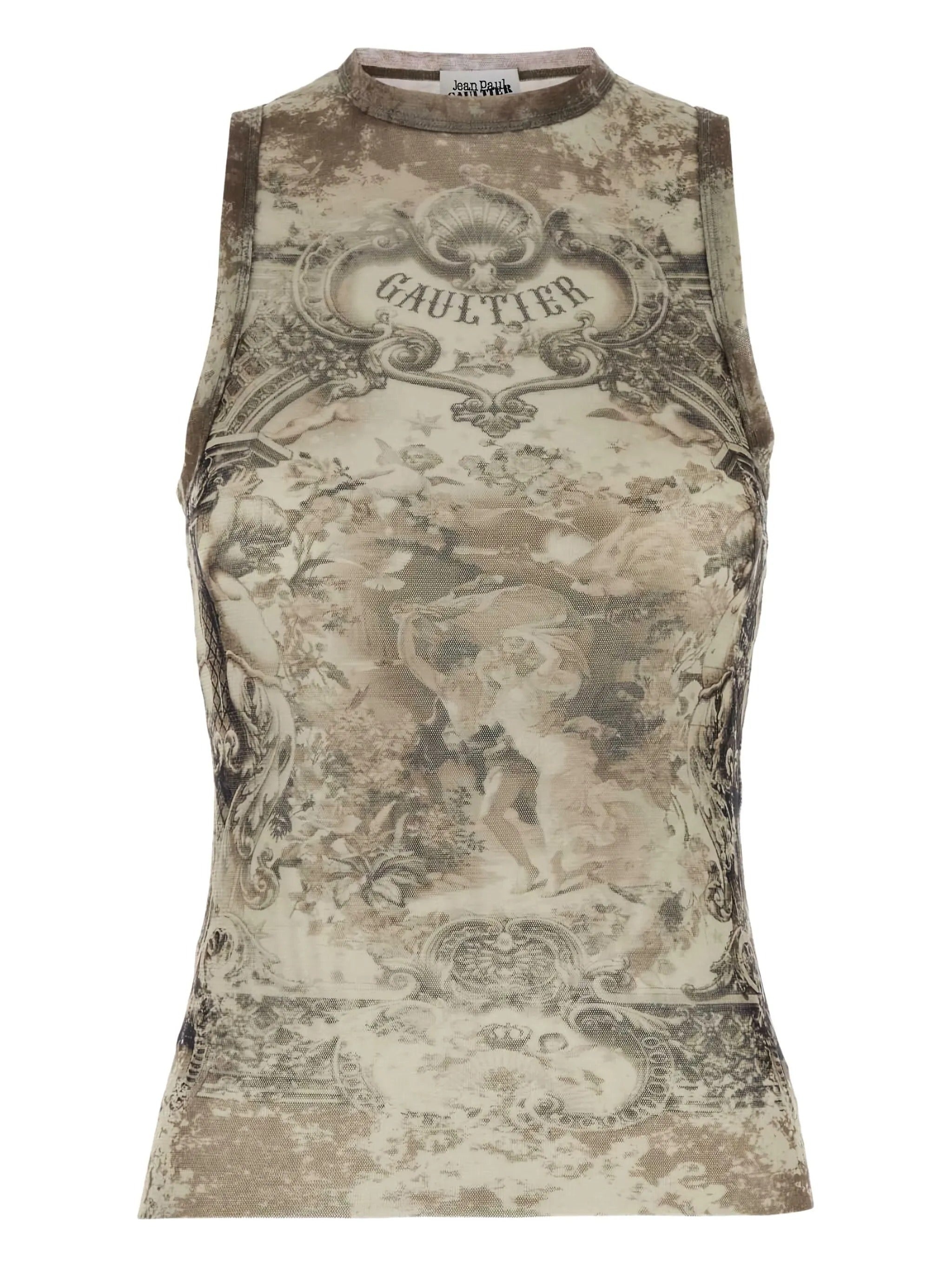 JEAN PAUL GAULTIER - Women Mesh Printed "Médaillon" Tank Top - 2
