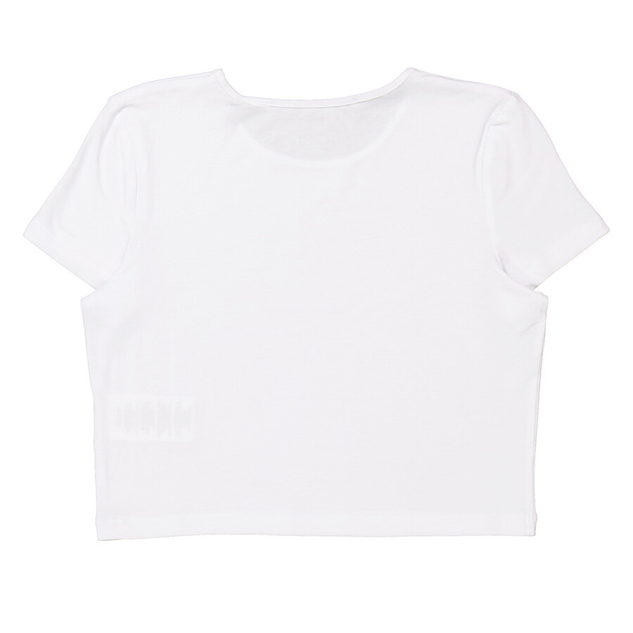 Rotate Ladies Bright White Logo Applique Cropped T-Shirt - 6