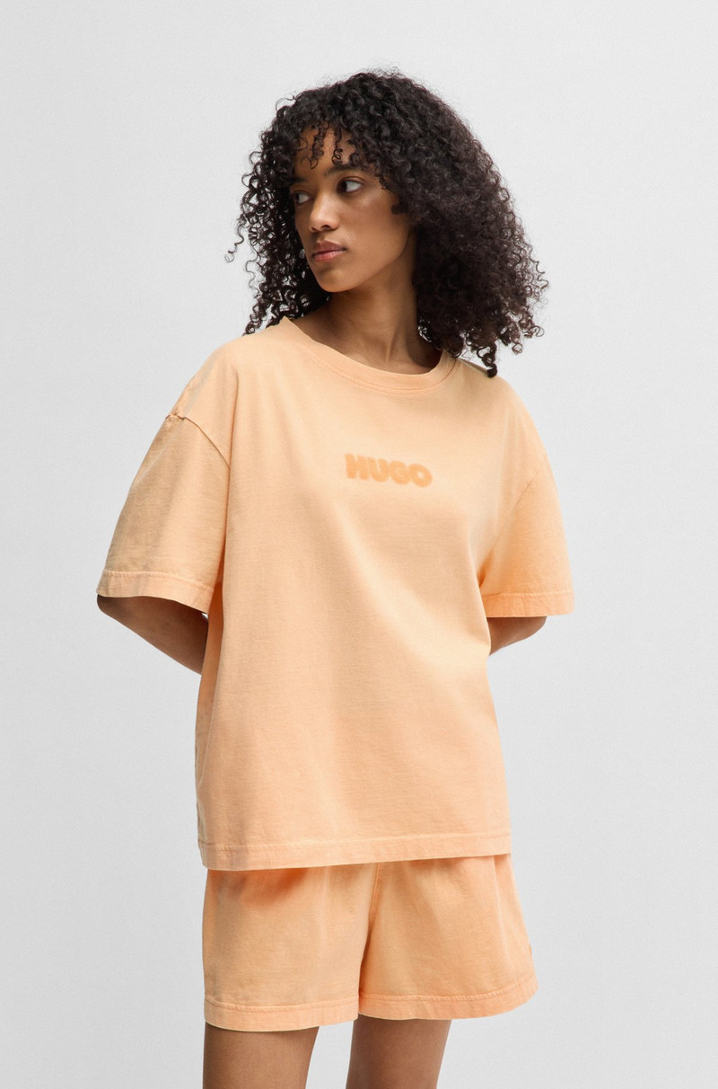 RELAXED-FIT PRINTED PAJAMAS IN COTTON WITH BLURRED LOGOS 1