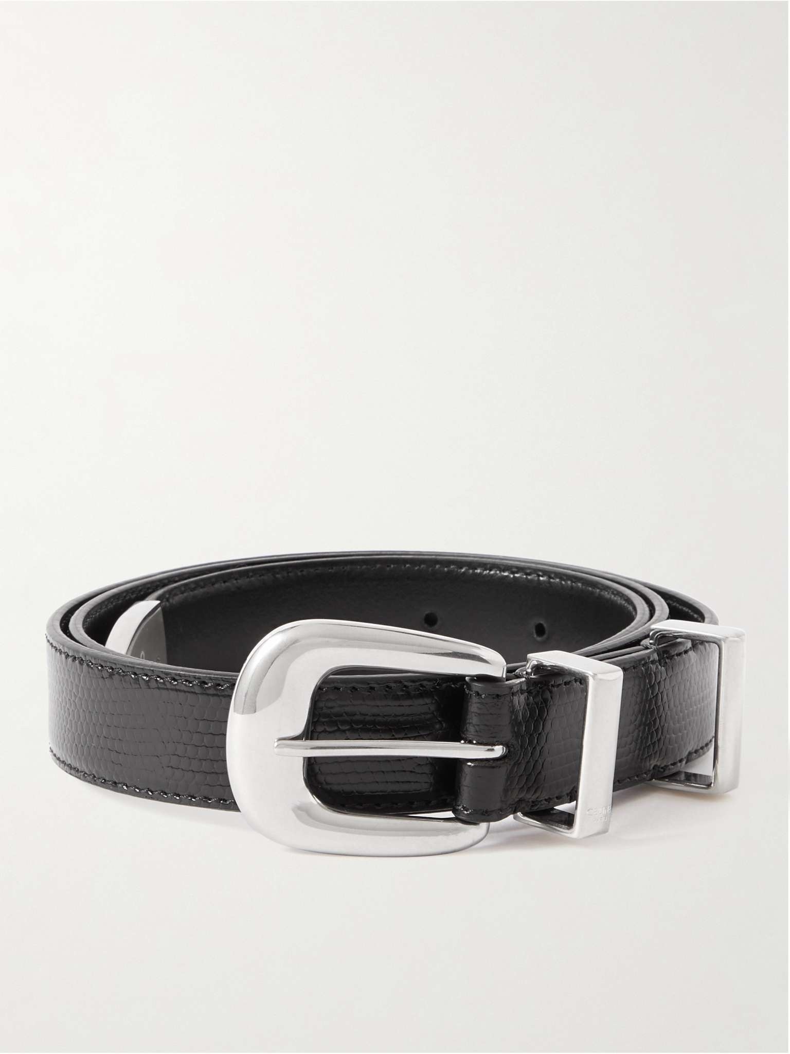 CELINE 2.5cm Lizard-Effect Leather Belt | REVERSIBLE