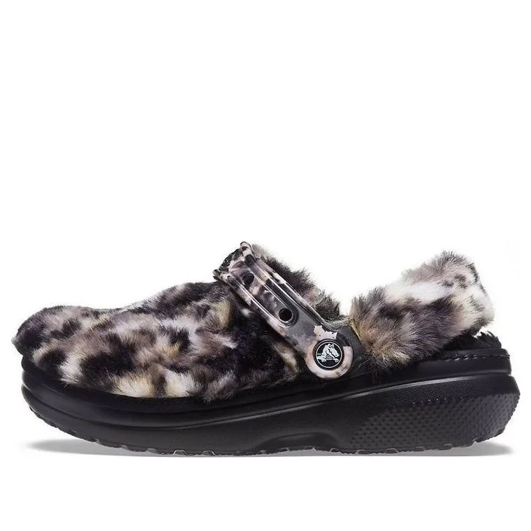 (WMNS) Crocs Classic Fur Sure 'Lined Animal Oreo' 207303-0C4 - 1