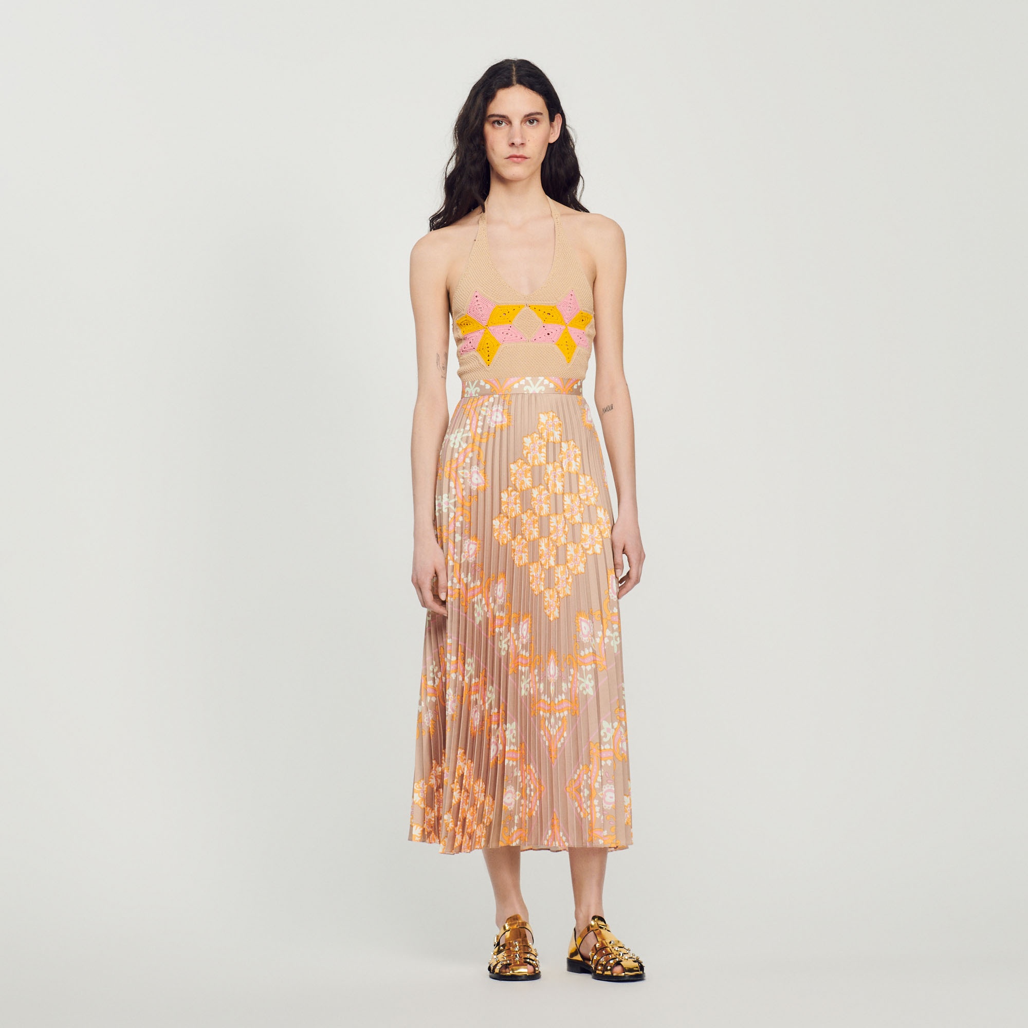 Long printed skirt with pleats - 2