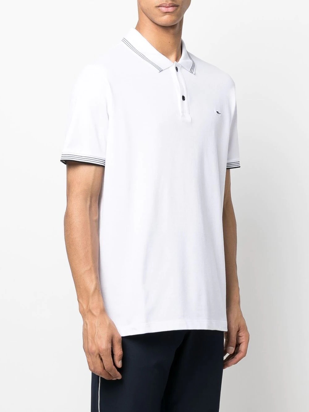 striped-trim polo shirt - 3