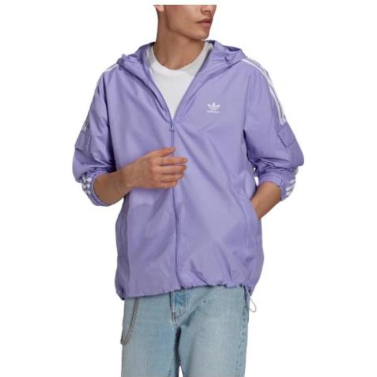 adidas Original Adicolor Classics 3-Stripes Fullzip Windbreaker Jacket 'Light Purple' GN3459 - 2