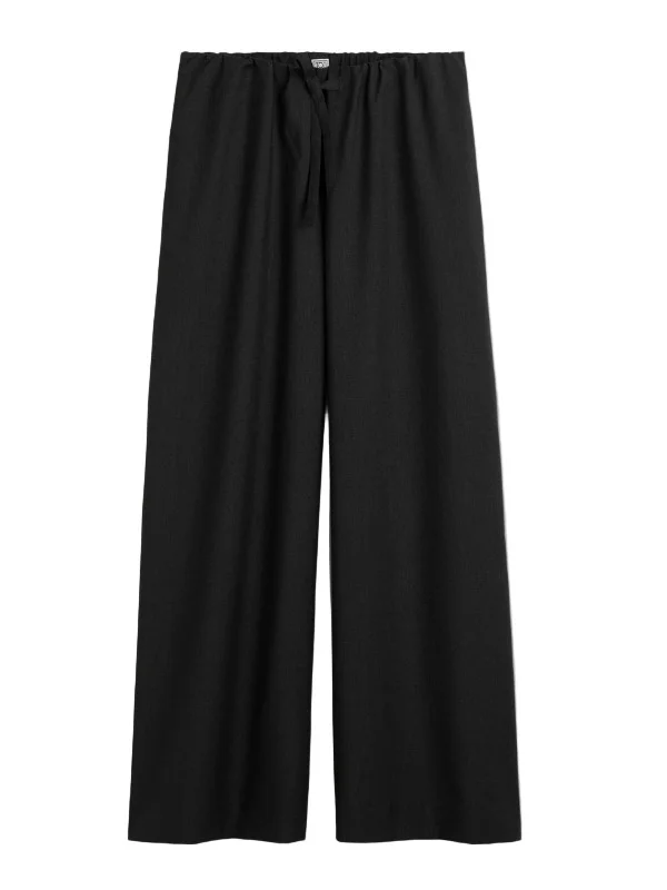 Drawstring Dinner Trouser in Charcoal Melange - 1