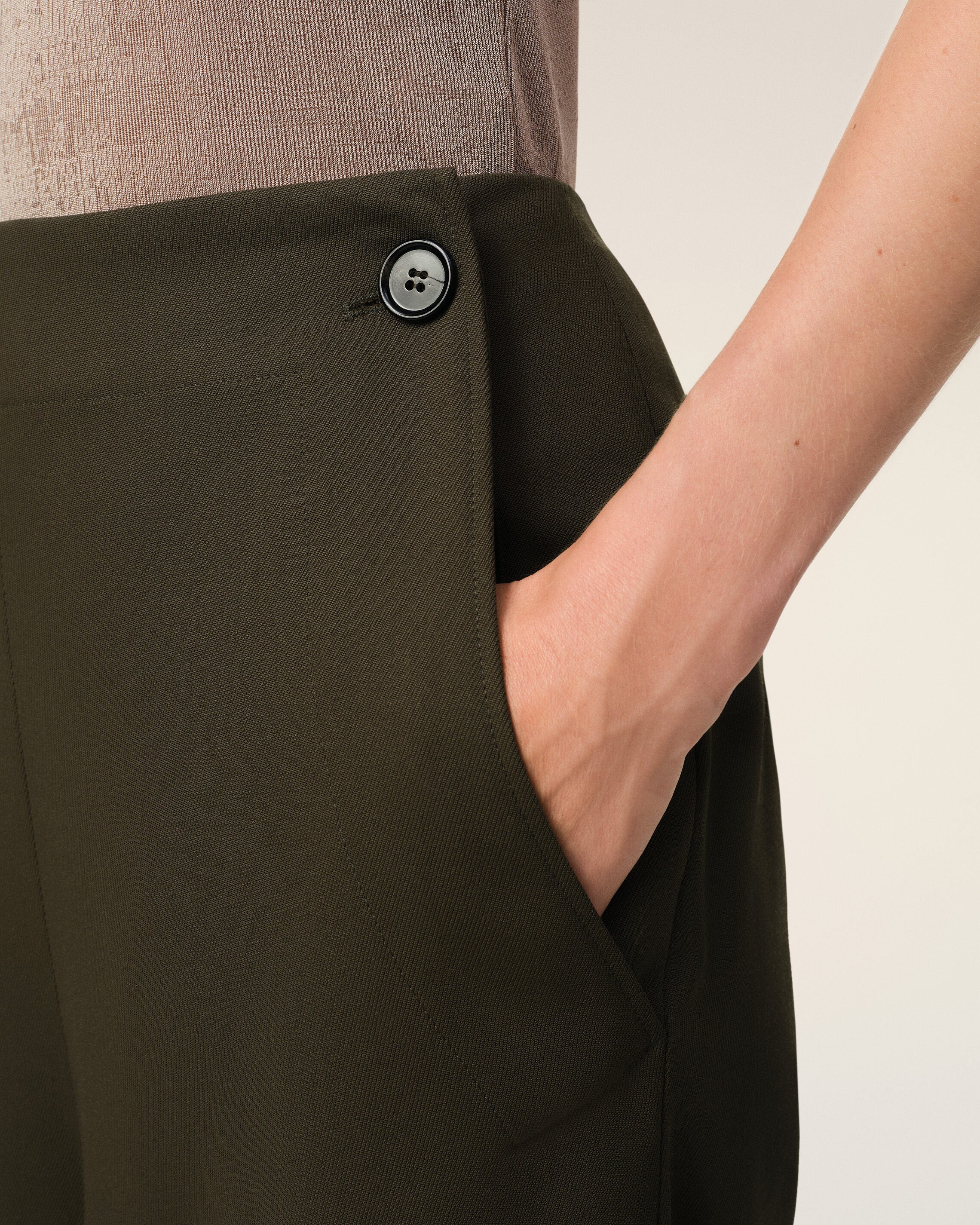 GREEN WOOL SAILOR TROUSERS - 5