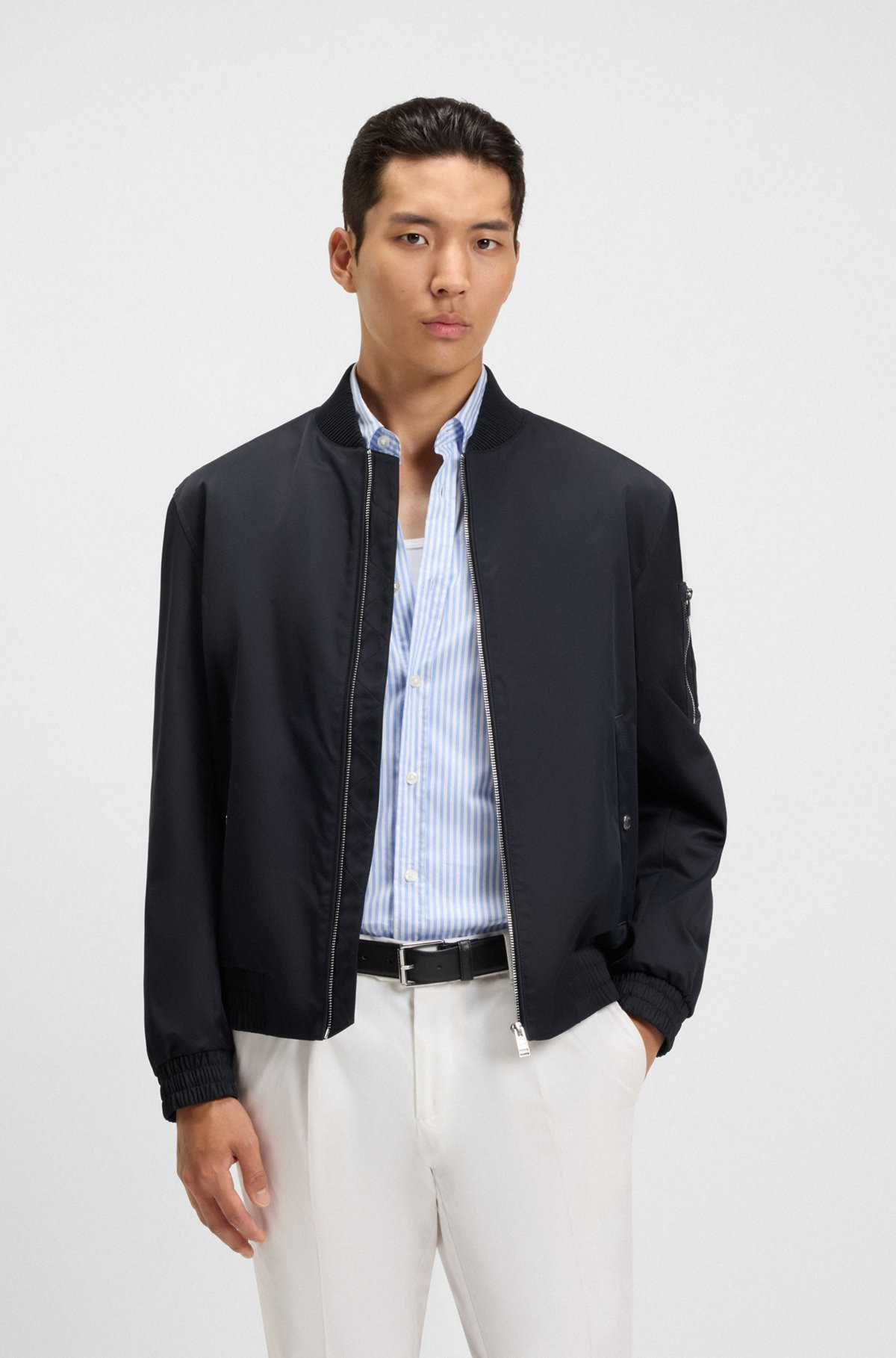 WATER-REPELLENT JACKET WITH DOUBLE B MONOGRAM TRIM - 2