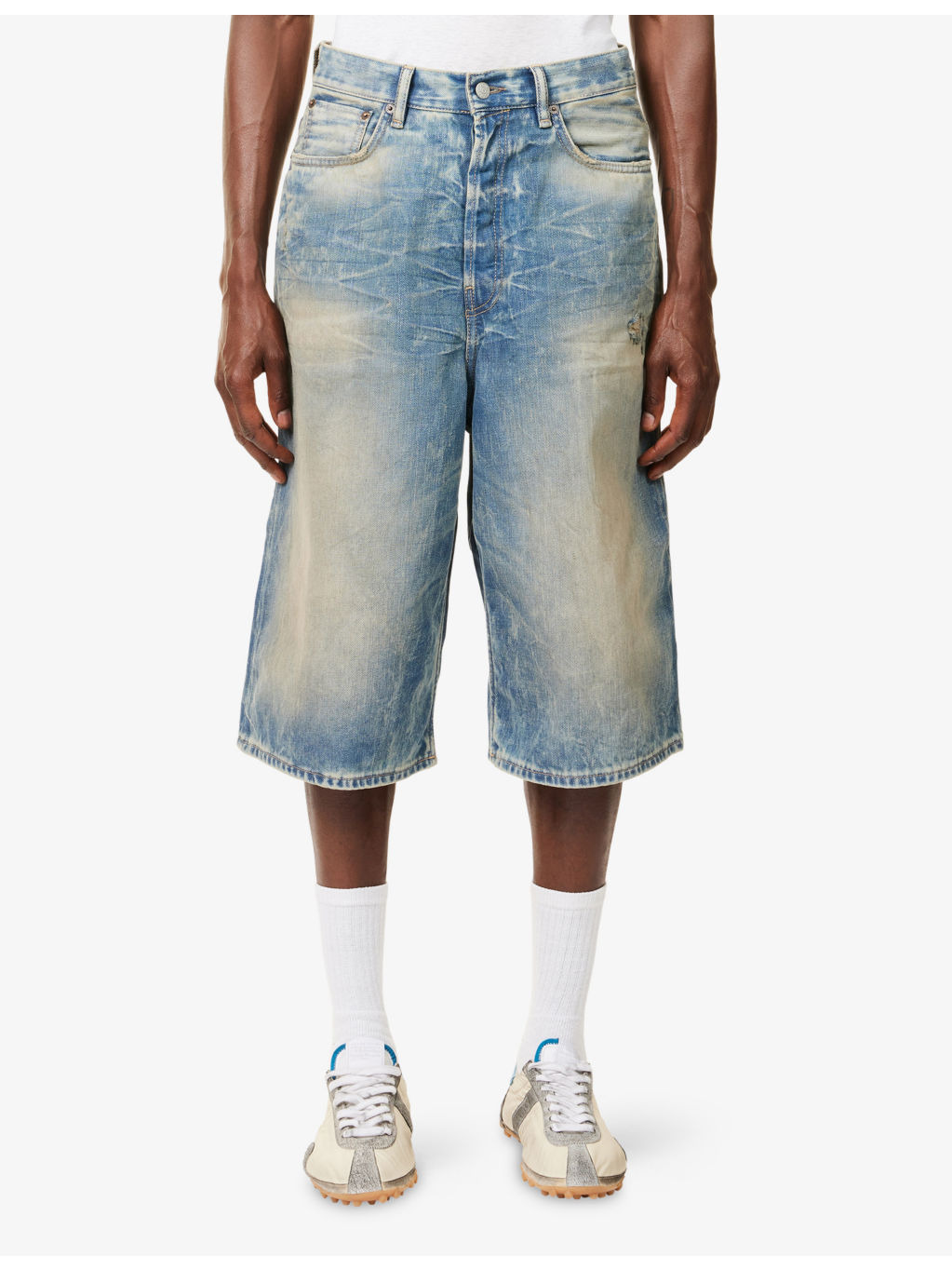 Distressed Loose-Fit Denim Shorts - 3