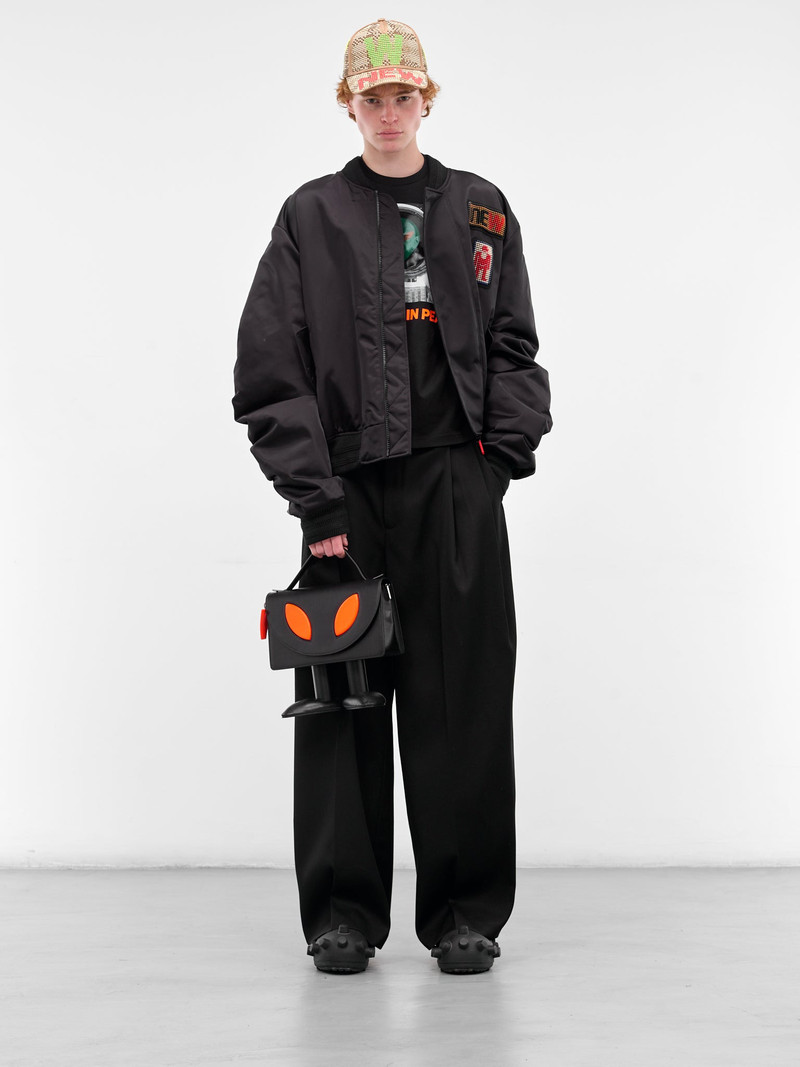 Walter Van Beirendonck Black Sun Wool Wide Trousers outlook
