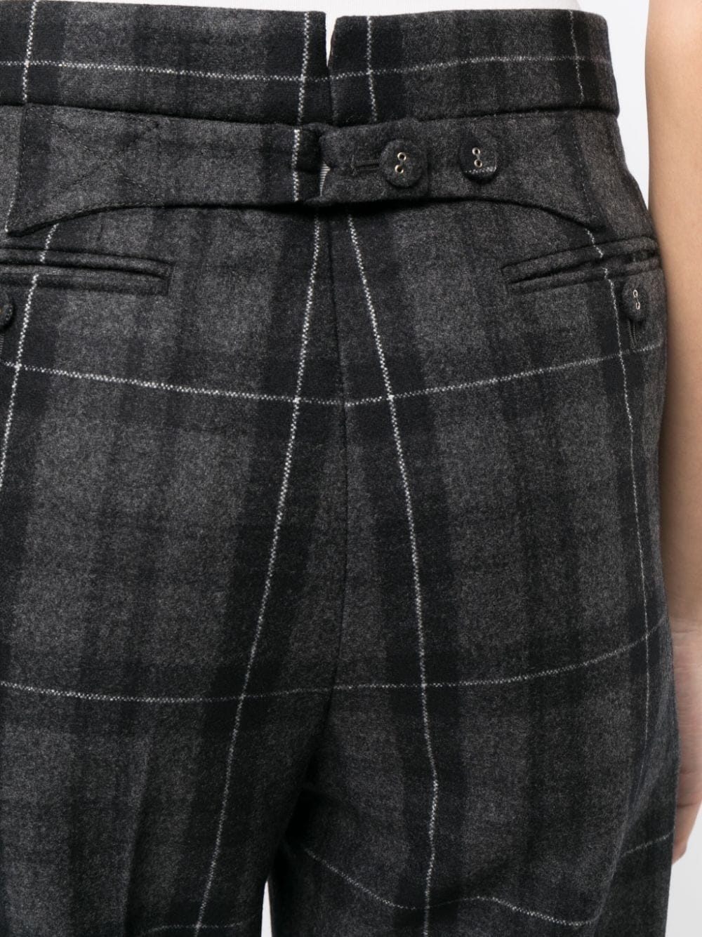 check-pattern cropped trousers - 5