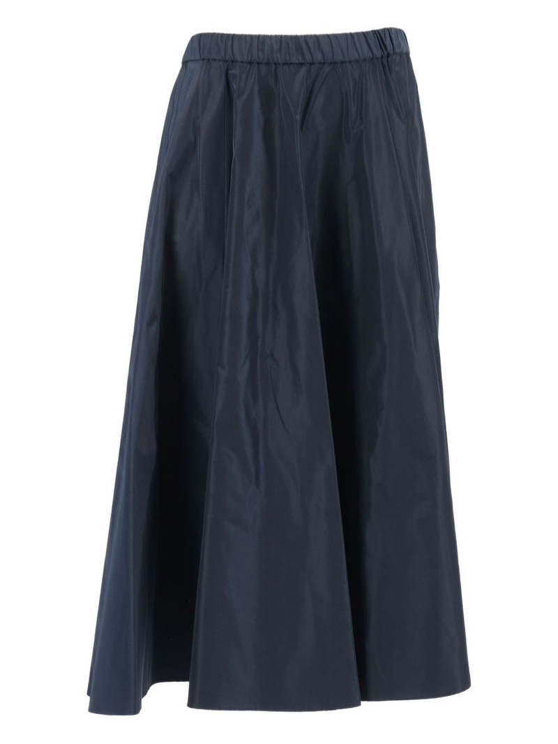 elastic-waist flared midi skirt 1