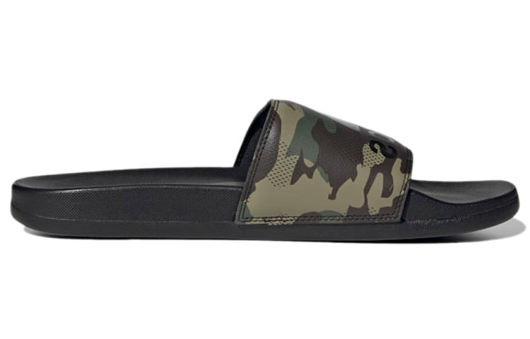 adidas Adilette Comfort Sandals Casual Sports Slippers Black Green Camouflage Unisex 'Black Green' G - 2