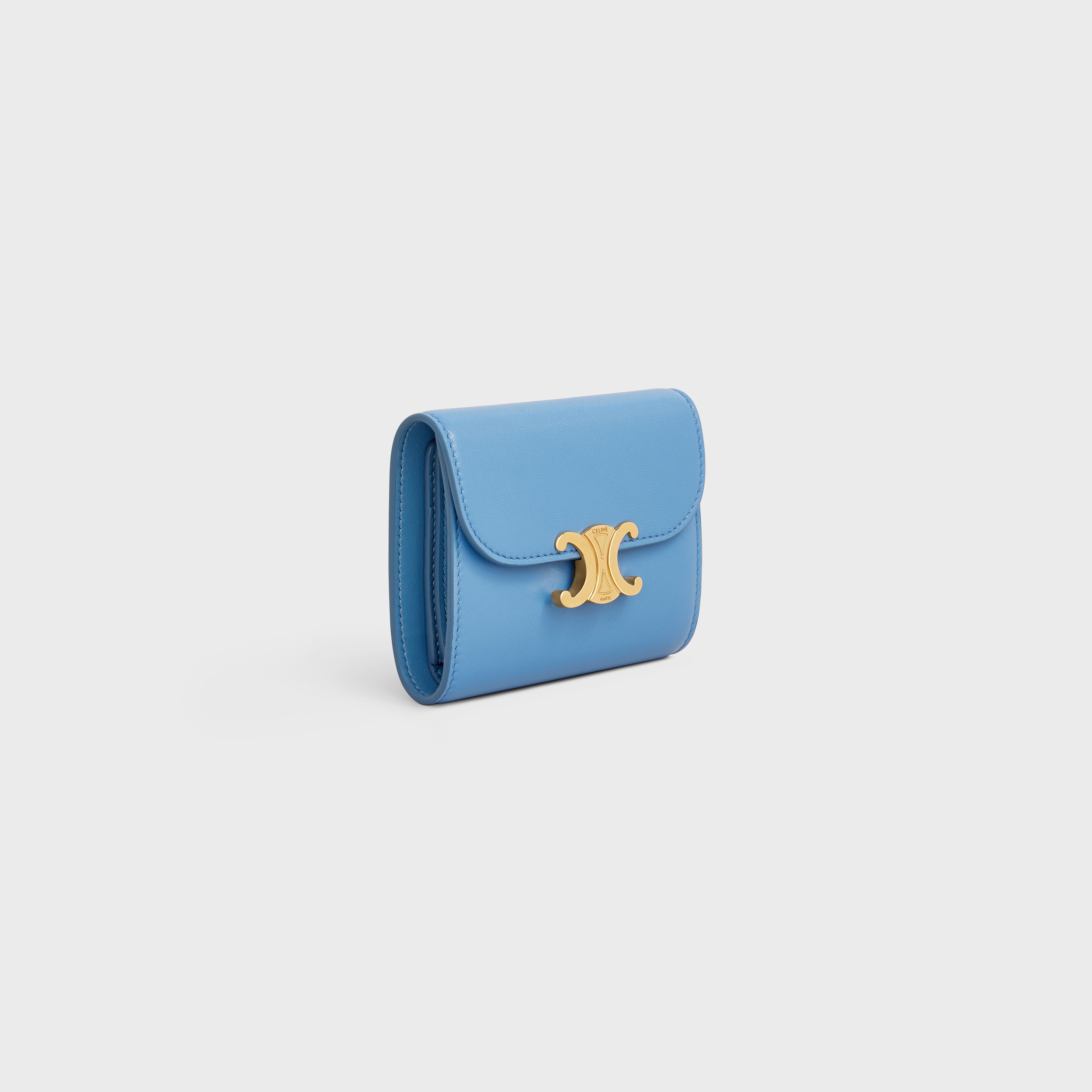 Triomphe Small Flap Wallet in Shiny Smooth Lambskin - 2