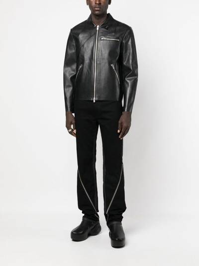 HELIOT EMIL™ panelled zipped leather jacket outlook