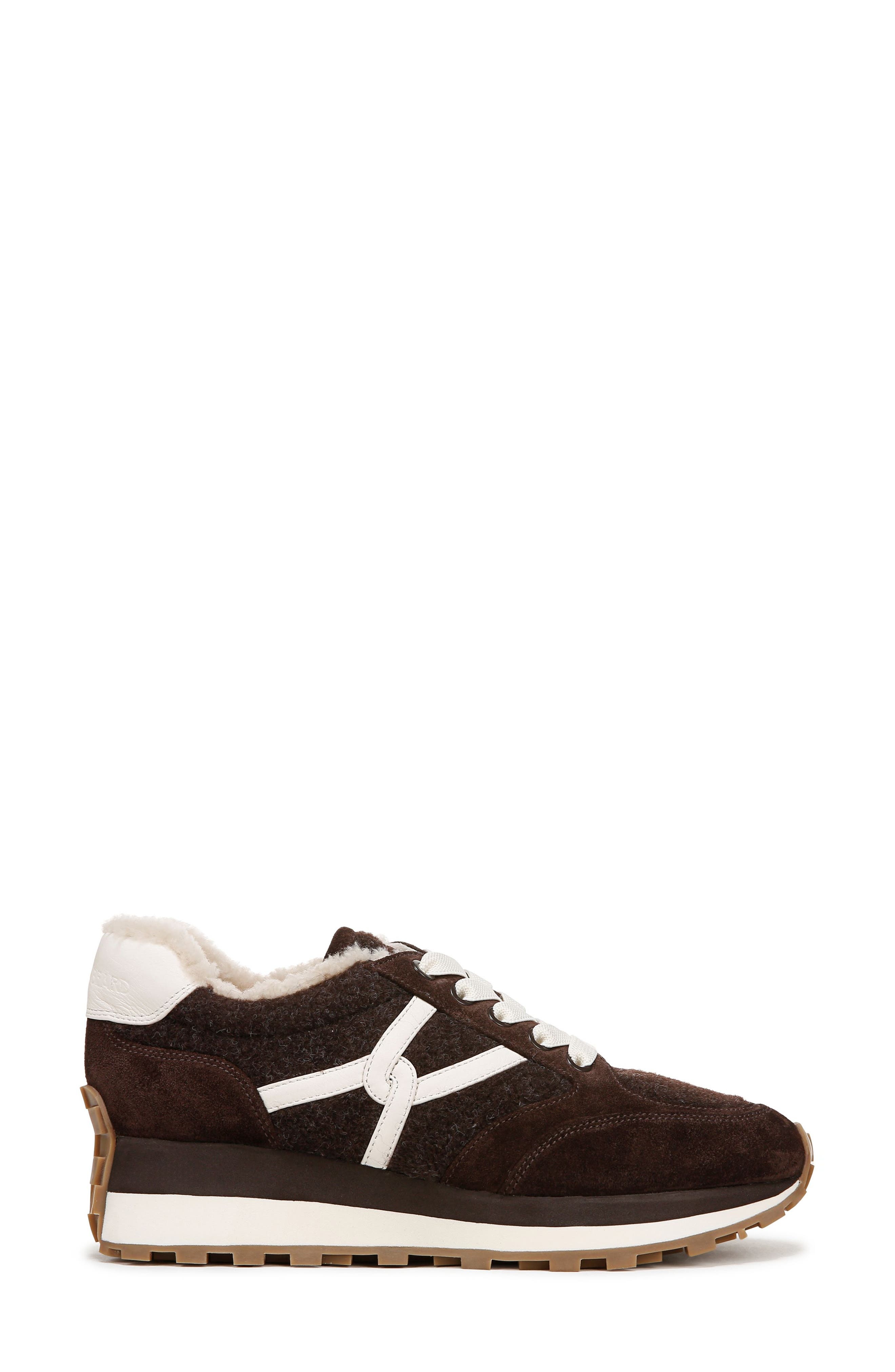 Veronica Beard Valentina Genuine Shearling Lined Sneaker in Espresso at Nordstrom - 3
