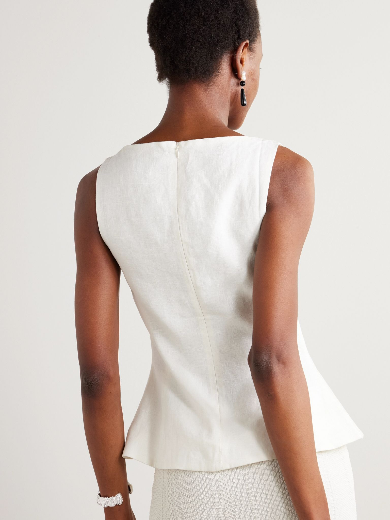 Ana linen tank White - 3