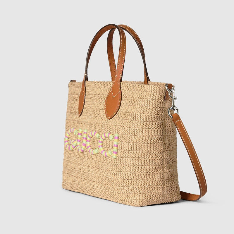 GUCCI Small tote bag with Gucci patch outlook