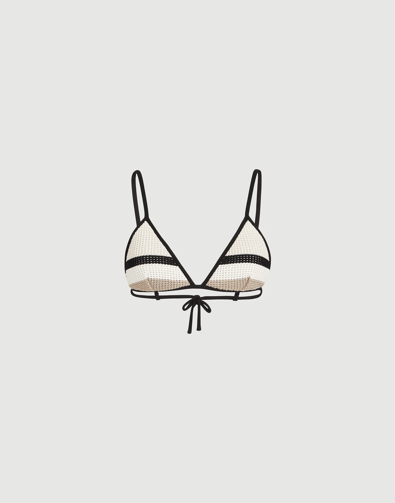 Cotton net knit bikini top - 1