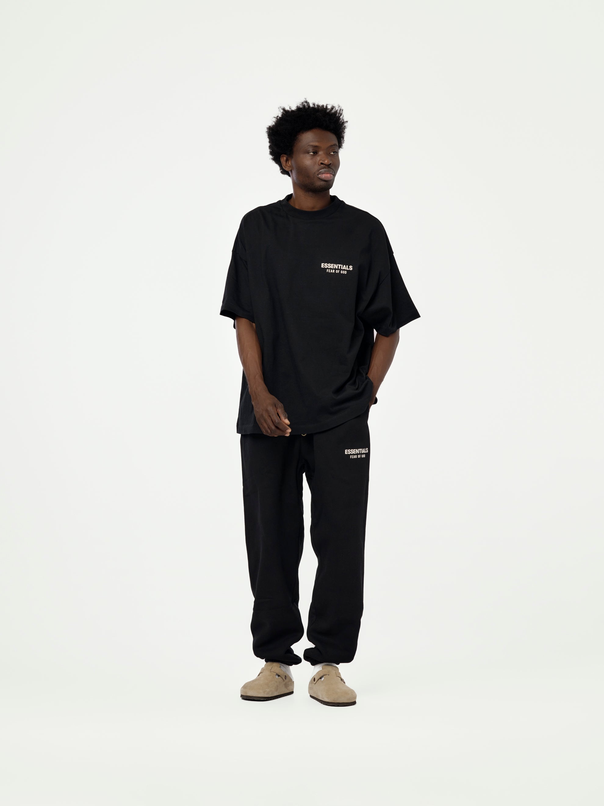 FLEECE ESSENTIAL SWEATPANT (BLACK) - 5