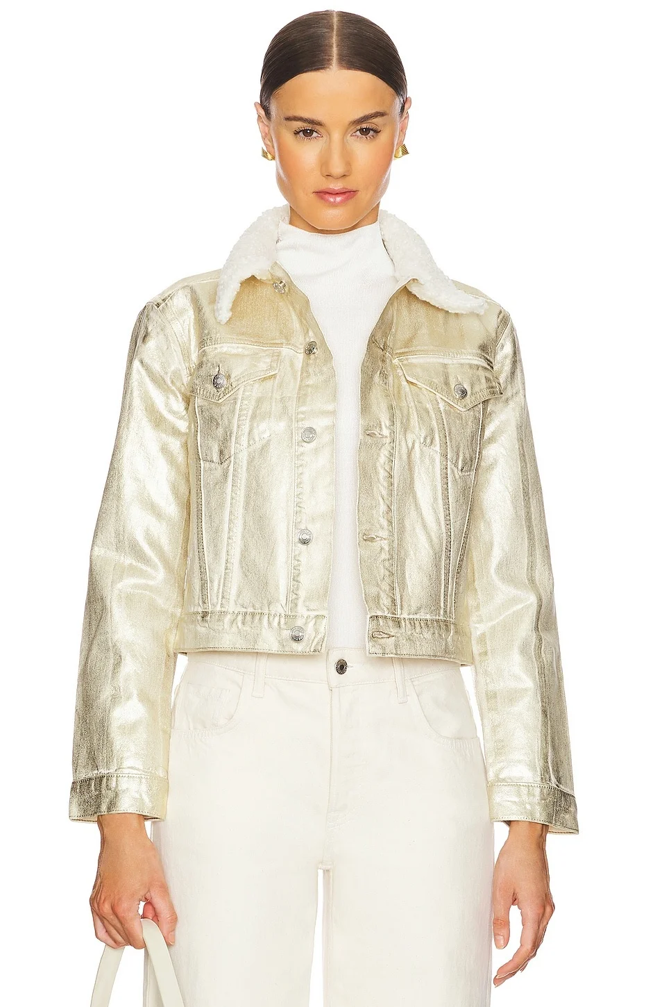 BLOUSON EN DENIM ENDUIT MÉTALLISÉ COPELAND - 1