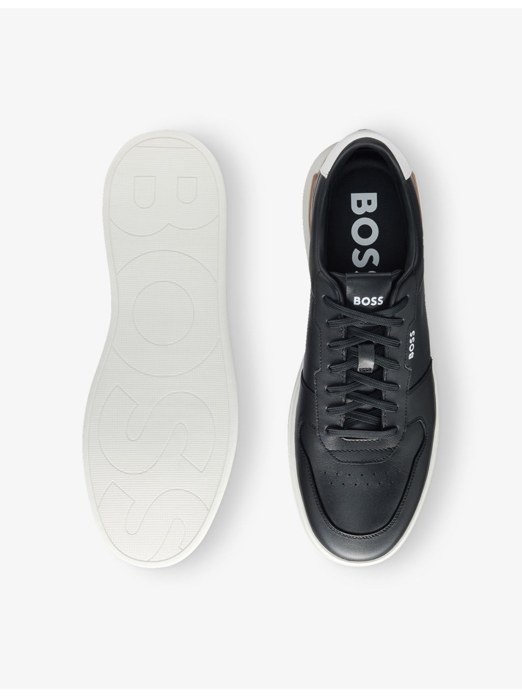 Debossed-Branded Leather Low-Top Trainers - 2