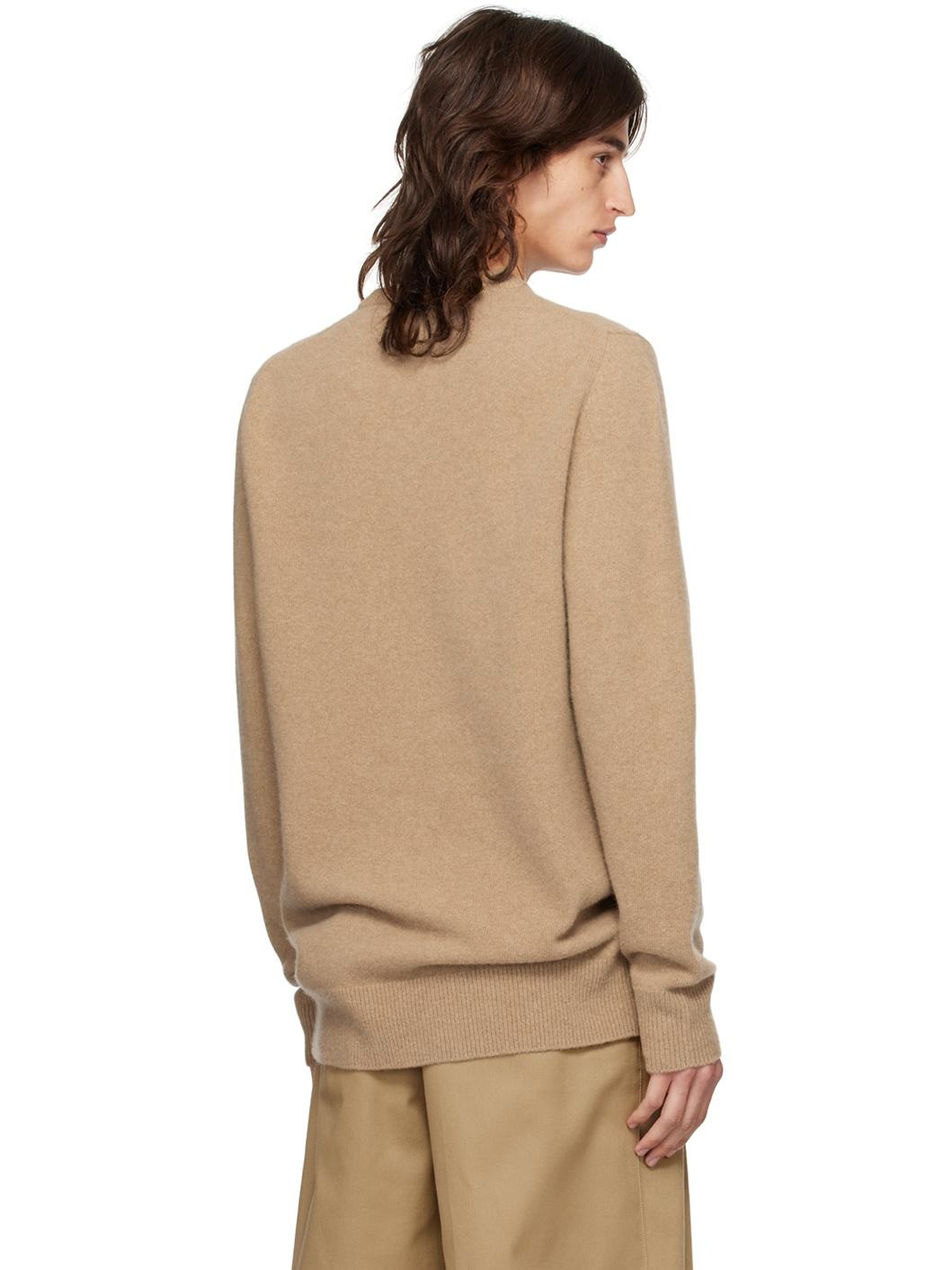 Tan V-Neck Sweater - 3