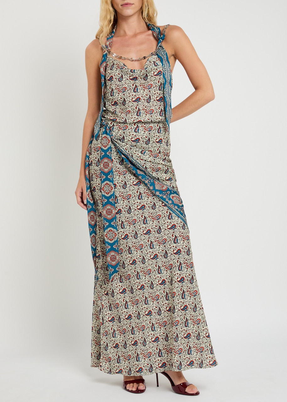 Rabanne Paisley-printed Satin Maxi Skirt - 4