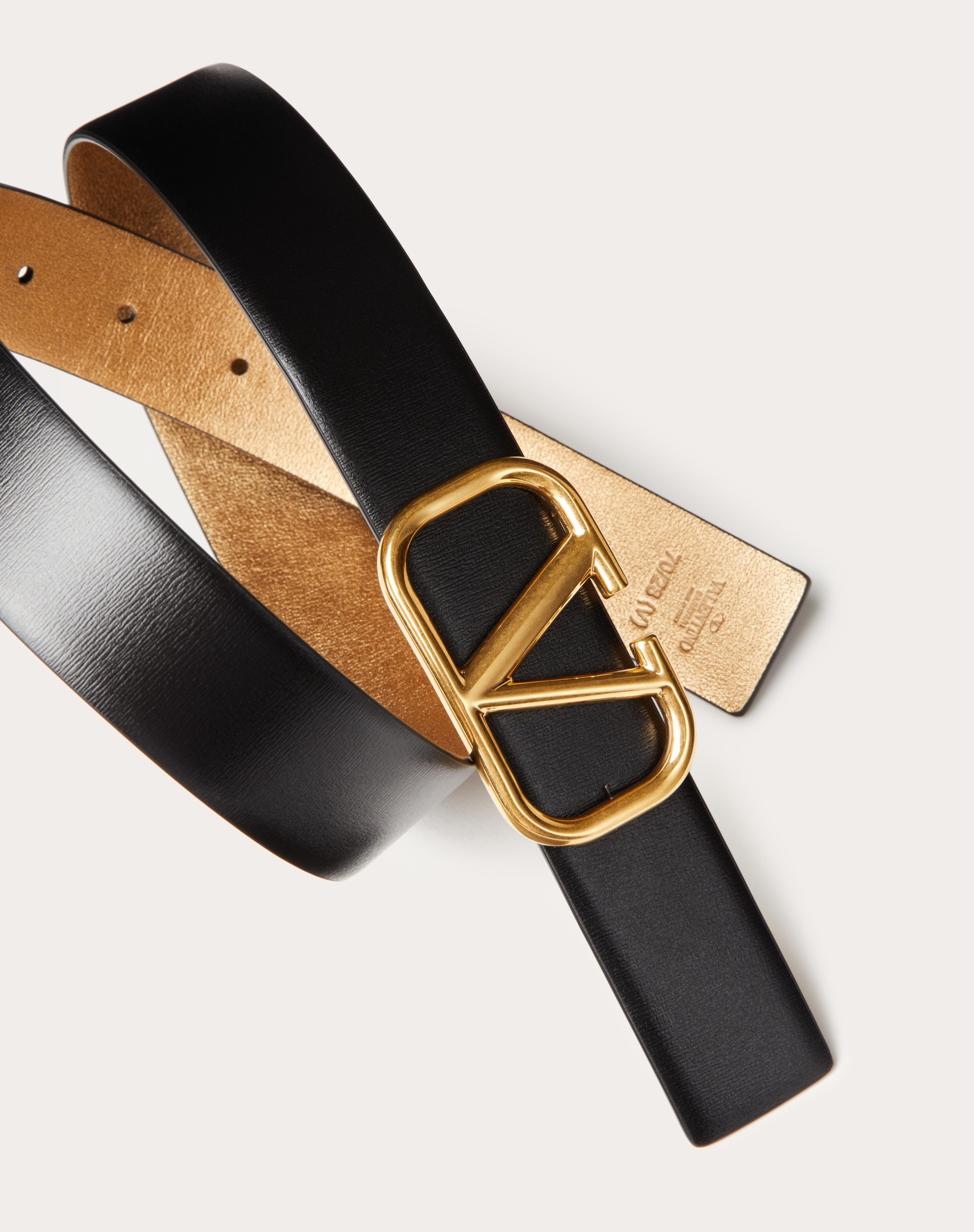 VLOGO SIGNATURE REVERSIBLE BELT IN SHINY AND METALLIC CALFSKIN 30MM - 3