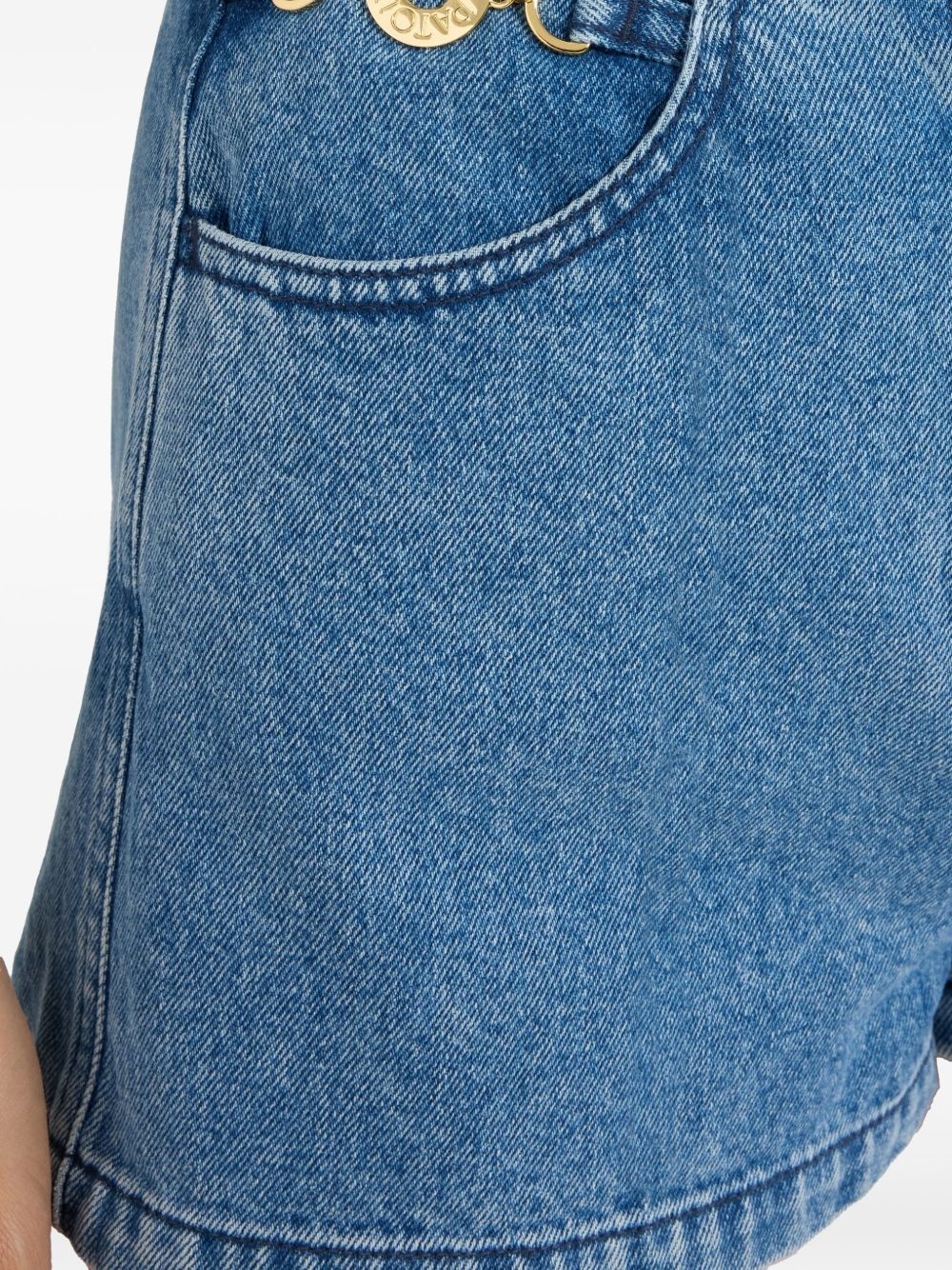 denim mini shorts - 4