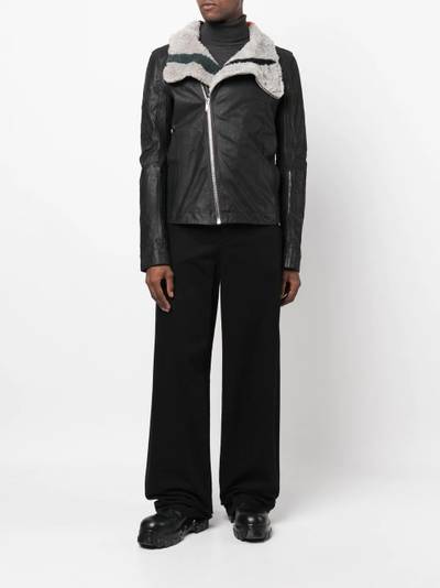 Rick Owens asymmetric leather jacket outlook