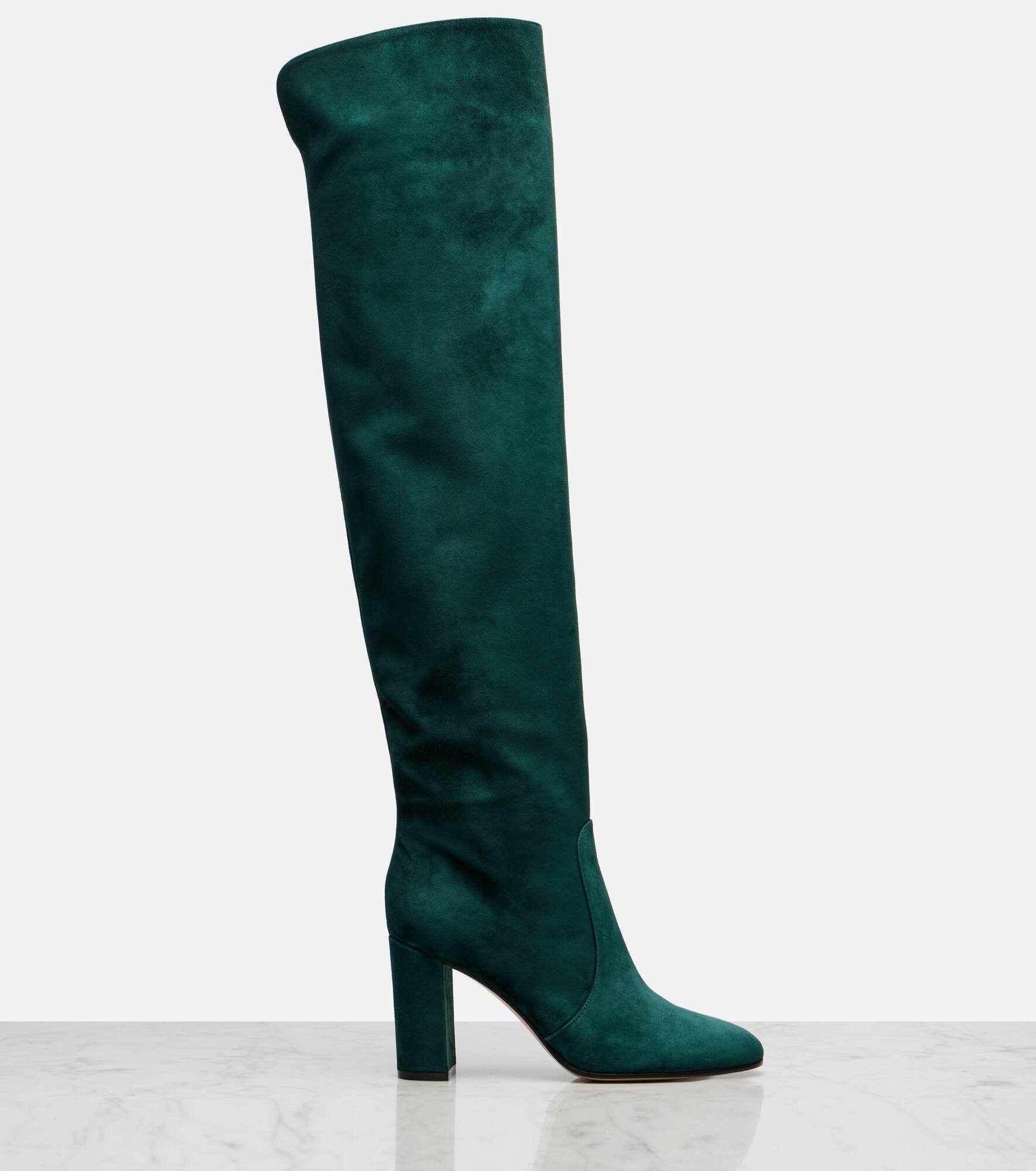 Suede over-the-knee boots - 4