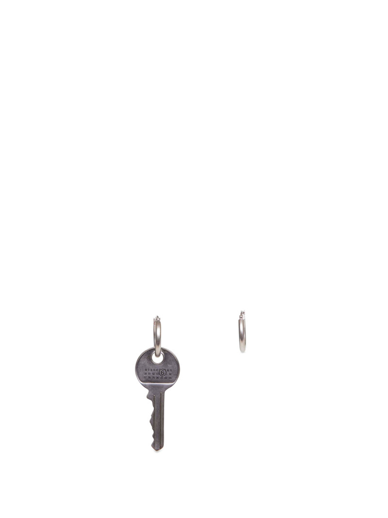 Palladium key and hoop earrings 1